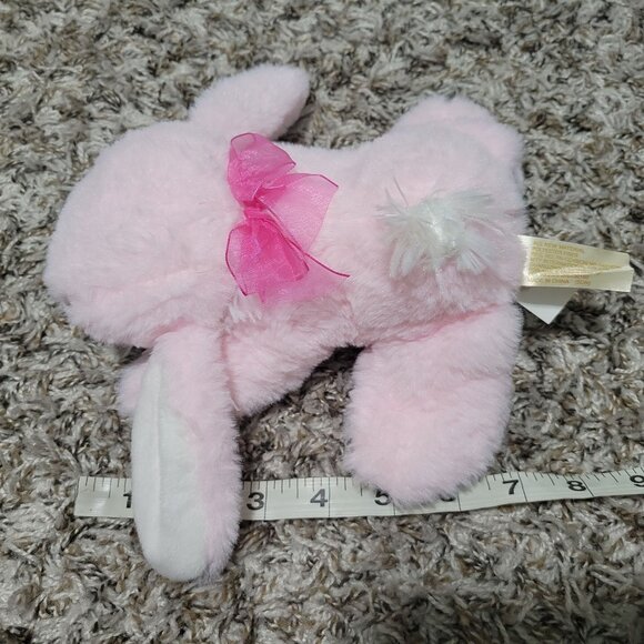 Pink Easter Bunny 7 inch Rabbit Spring Plush Stuffed Animal Toy Bow - Picture 7 of 7